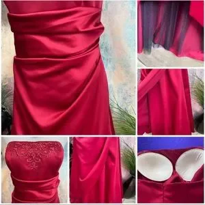 Bridal Prom Dress David's Bridal Candy Apple Red Strapless